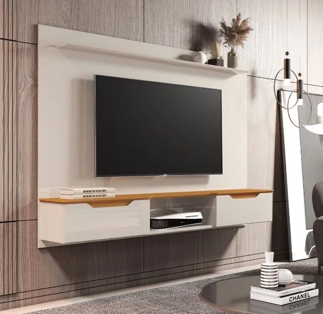 Painel Essenza 75 Off White com Cedro
