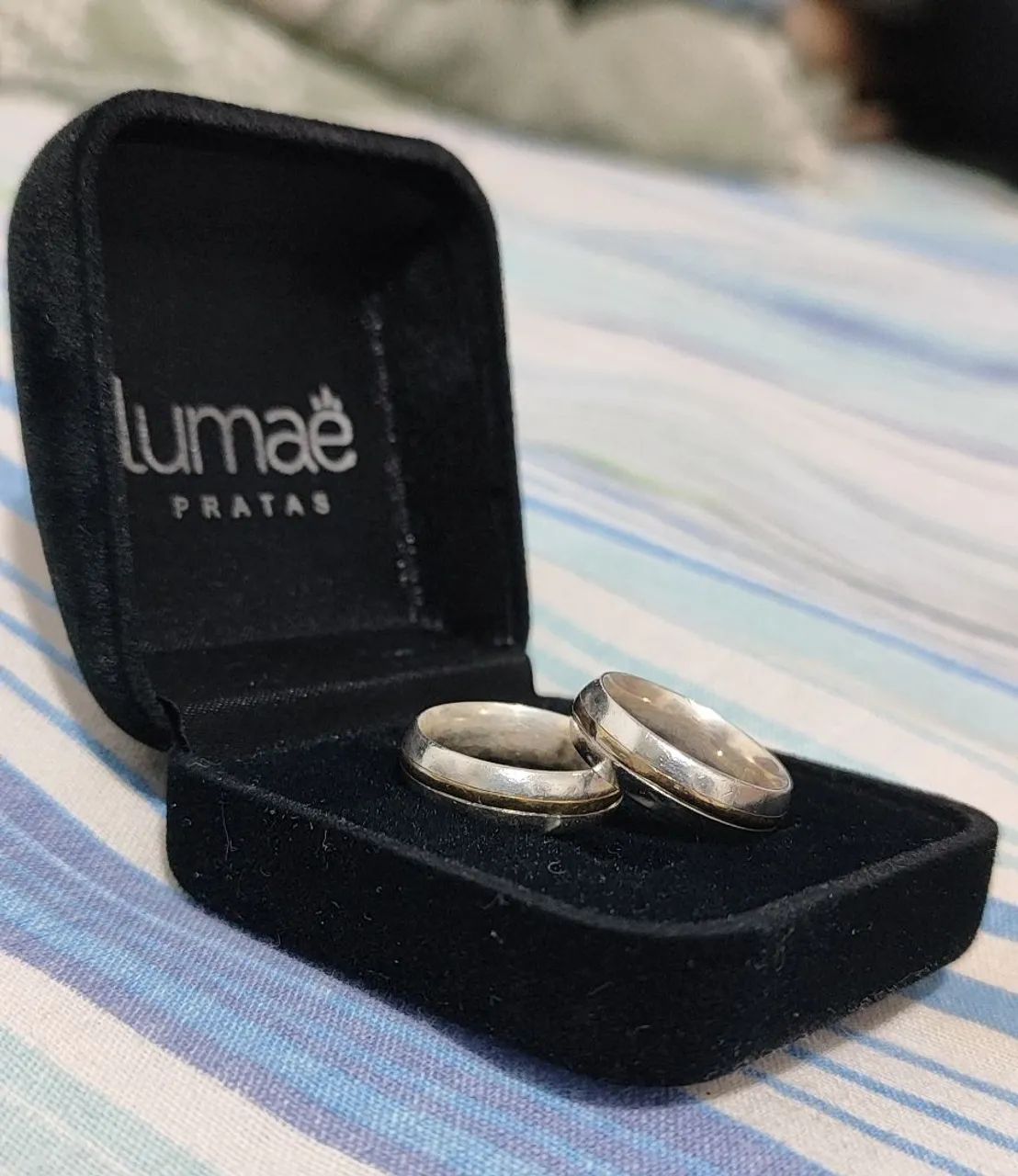 Par de Alianças em Prata e Ouro 18k da Lumaé - Foto 4