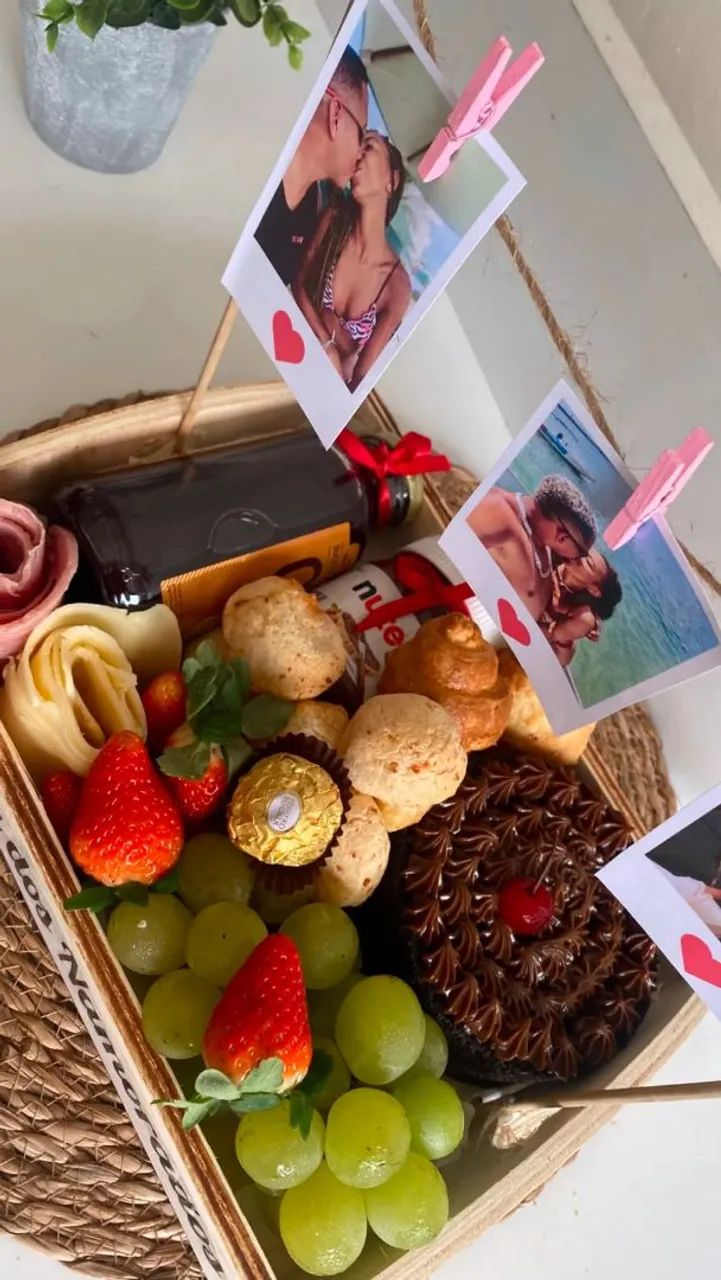 Cesta romântica/pronta entrega/presente personalizado  - Foto 2