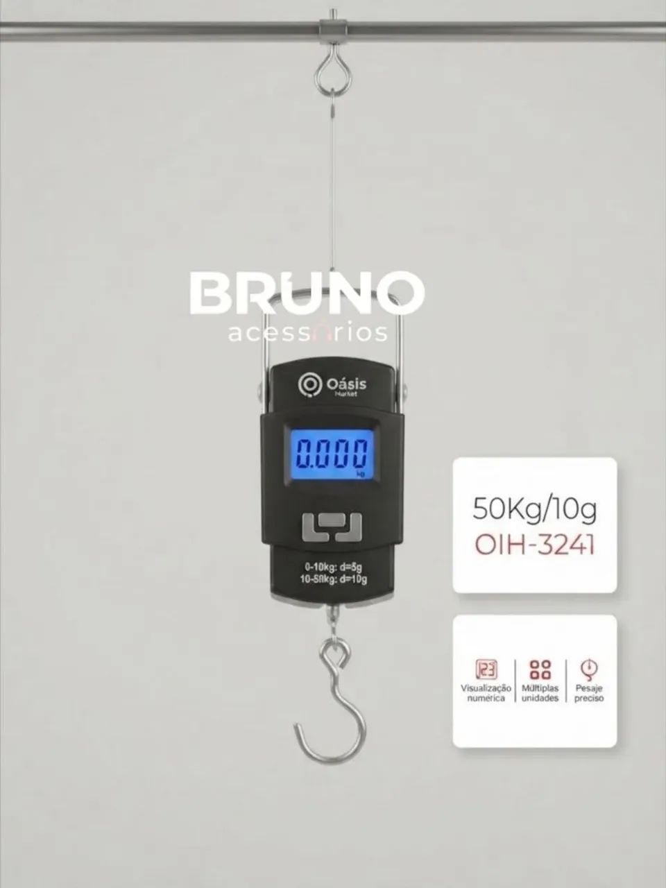 Balança digital portatil com gancho 50kg