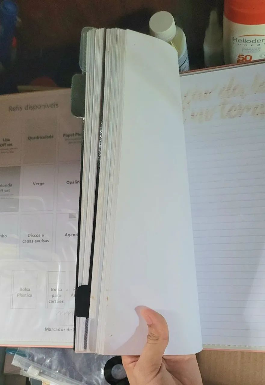 Caderno inteligente grande + refil folhas pautadas e discos - Foto 3