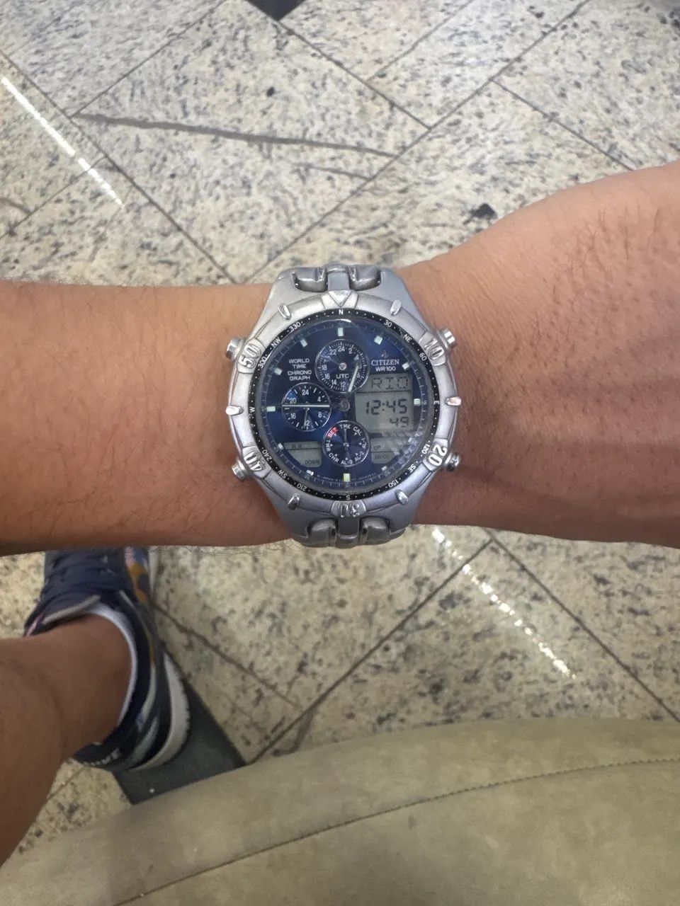Relógio Citizen C300 World Time Cronógrafo - Vintage