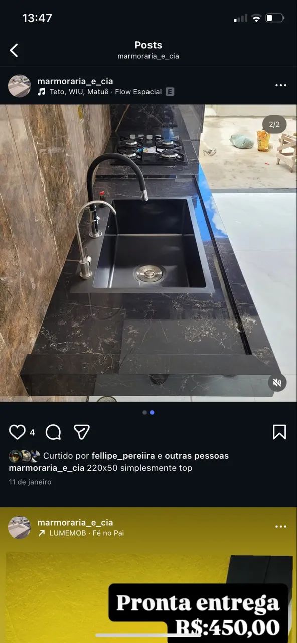 Pias de porcelanato esculpida 
