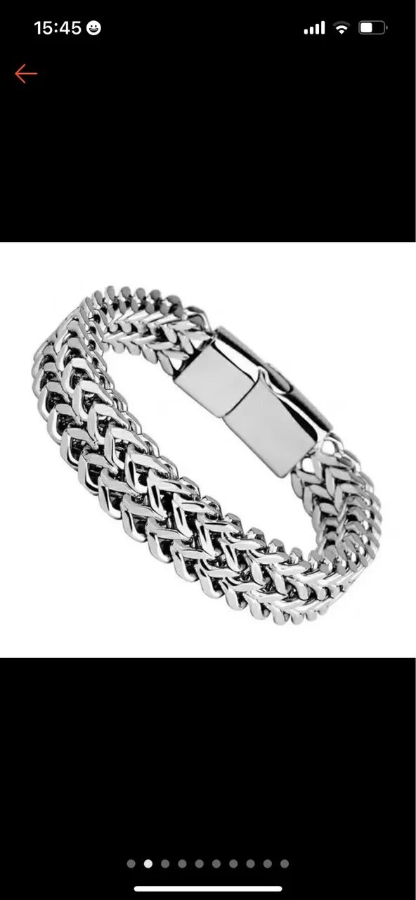 Pulseira de aço masculino 19 cm - Foto 5