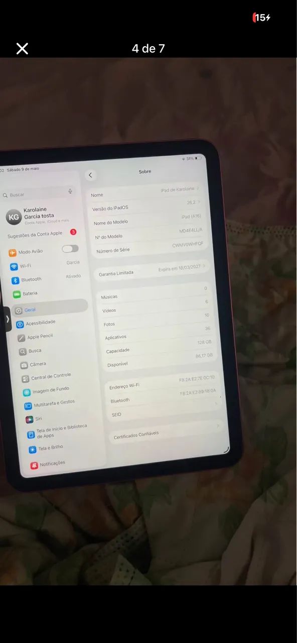 IPAD 11 novo rosa 