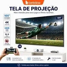 Tela de projeção betdow 80 polegadas 