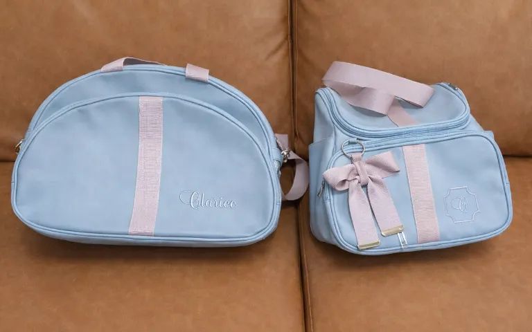 Kit Bolsas Maternidade em Couro Sintético Sob Medida - Grande + Térmica - Estado de Nova