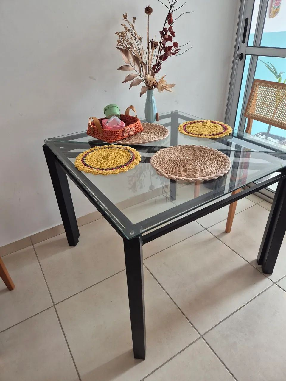 Mesa com tampo de vidro - Foto 2