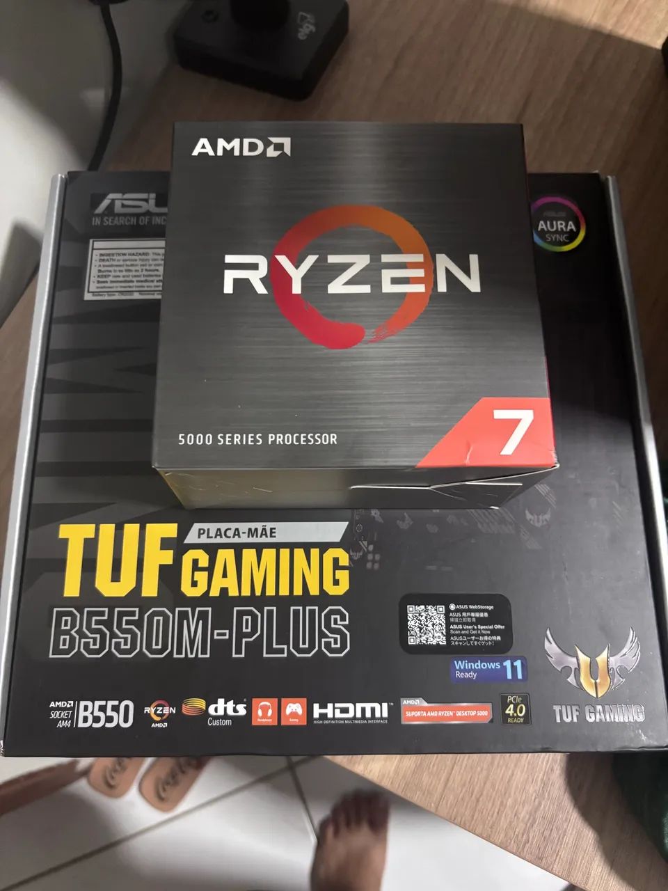 Ryzen 7 5700x, placa mãe b550m asus 