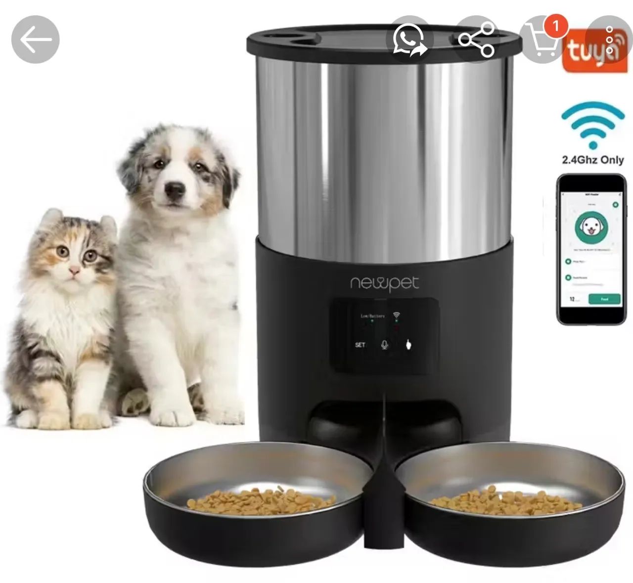 Alimentador automático para pets com Wi-Fi  Novo nunca usado - Foto 5