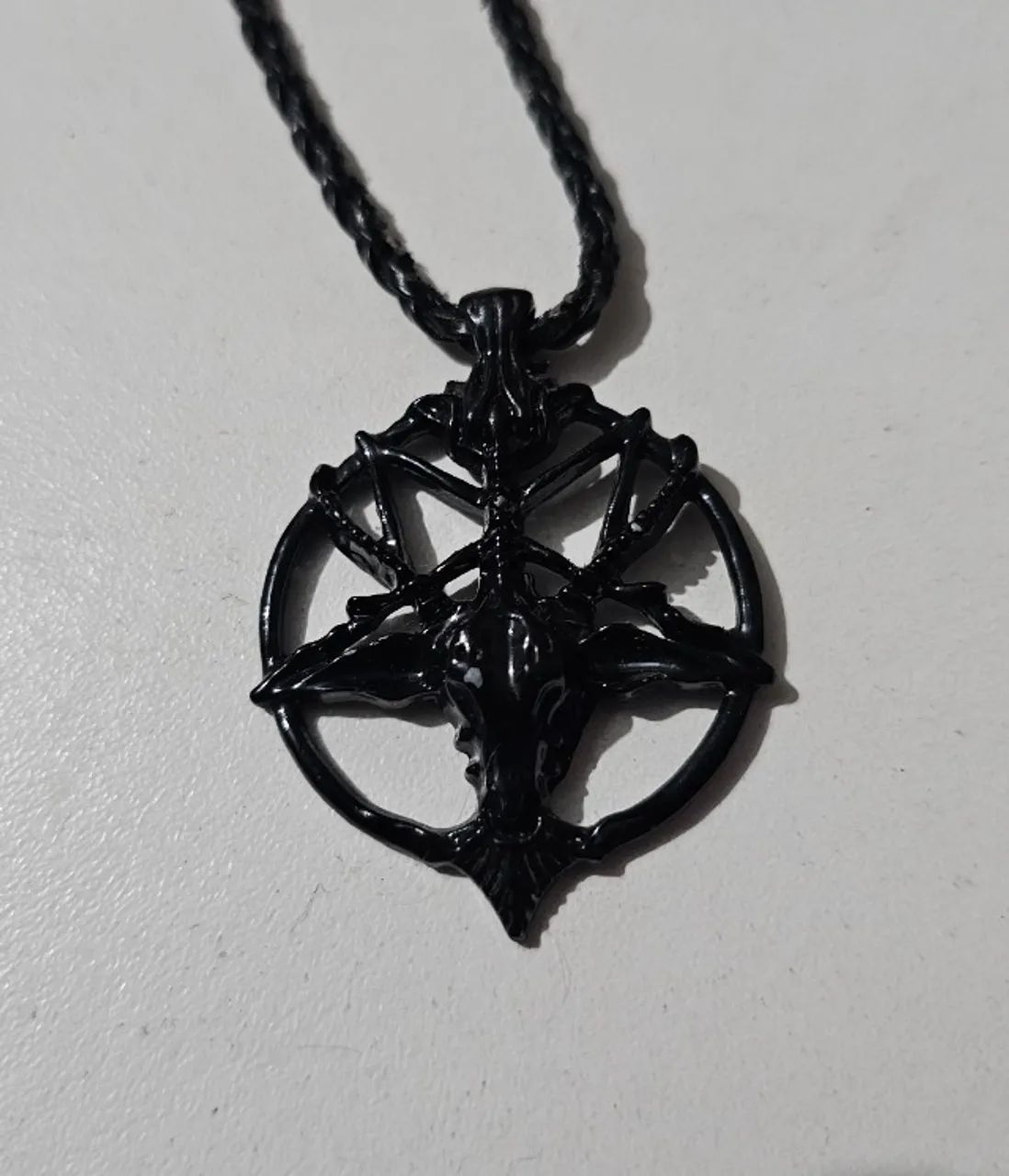 Colar Preto Baphomet Rock Diabo - Foto 2