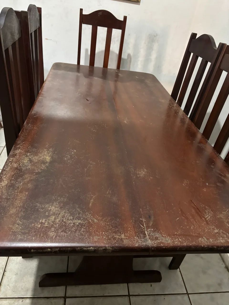 Mesa de Jantar de Madeira com 6 cadeiras - Foto 4
