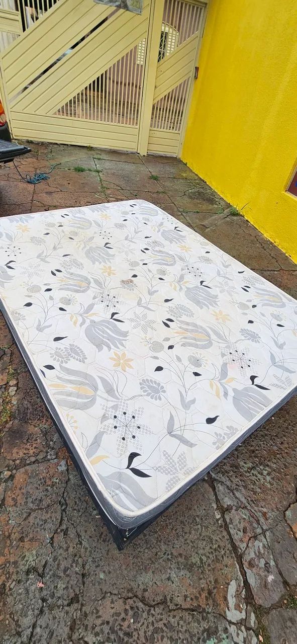 cama box casal padrão base e colchão espuma D45 ENTREGA GRÁTIS 
