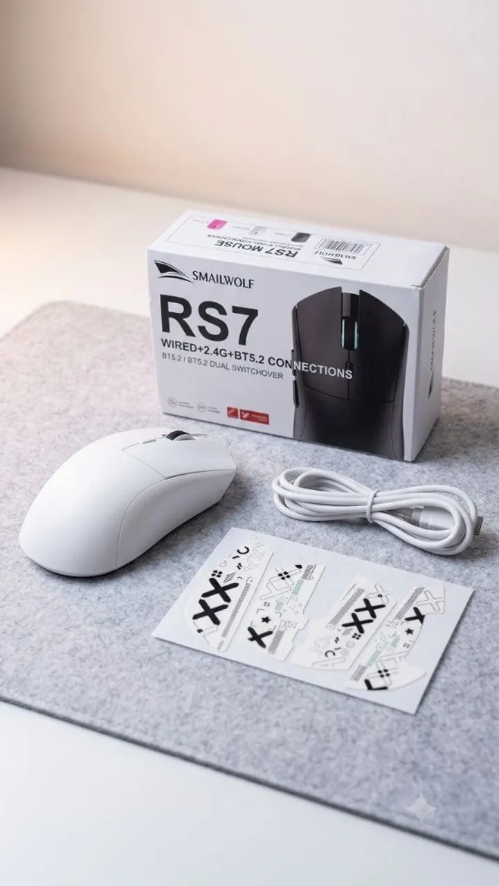 Mouse Gamer Smailwolf RS7 Sem Fio (Tri-Mode: 2.4G / Bluetooth / Cabo) - Foto 2