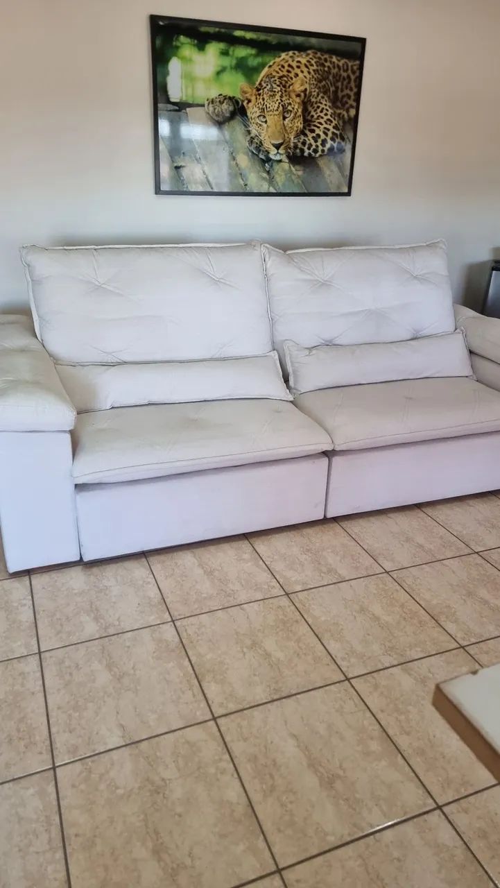 Sofá retrátil inclinável de linho - Foto 3