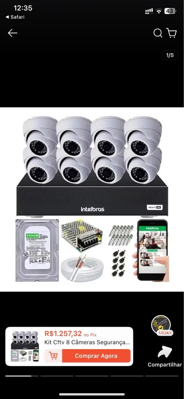 Câmeras Intel (6) mais DVR (1)