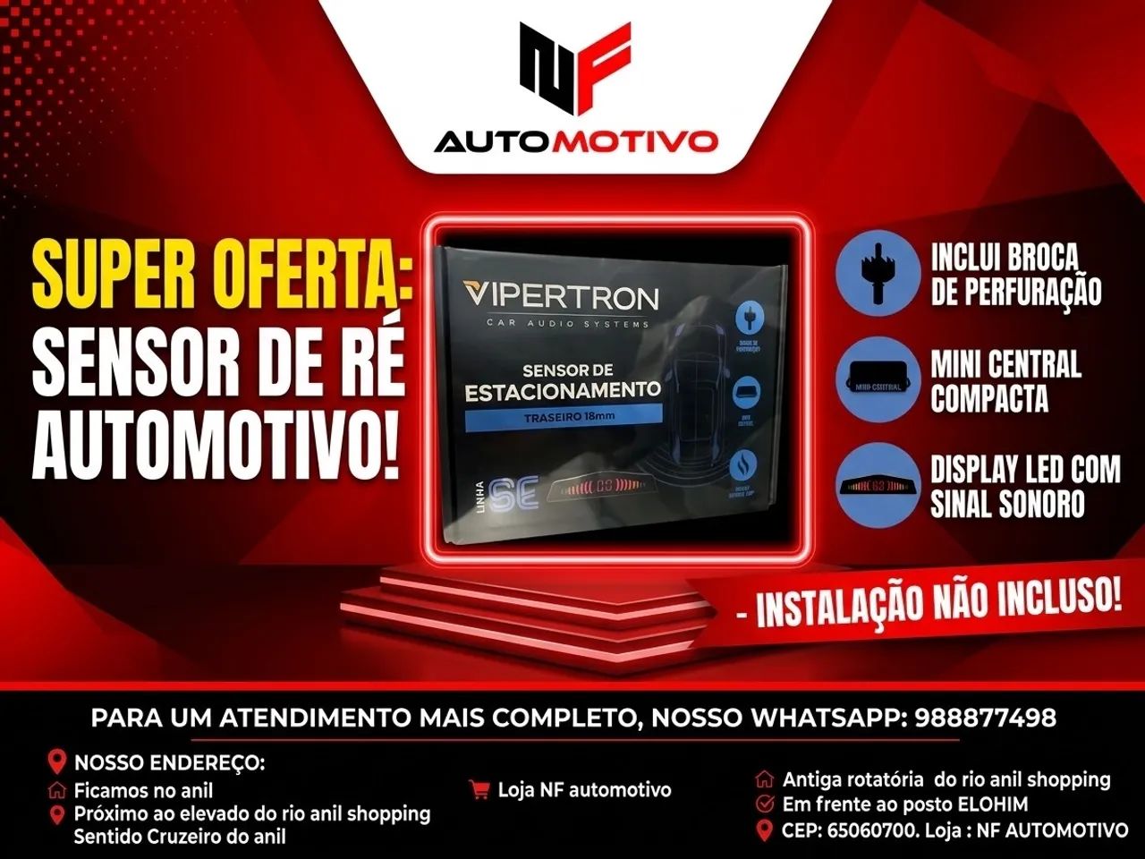 Sensor de ré 4 pontos 