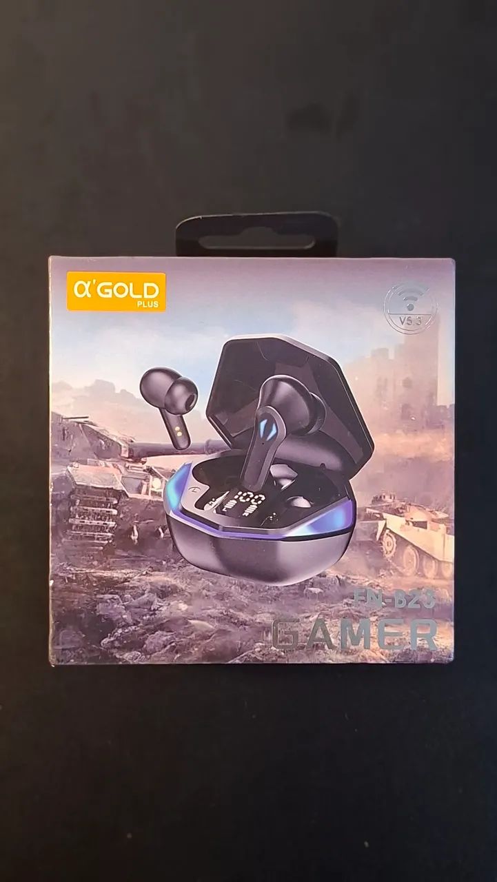 Fone Bluetooth Gamer Alpha Gold Plus FN-B20 V5.3 com Case - Branco<br> - Foto 4