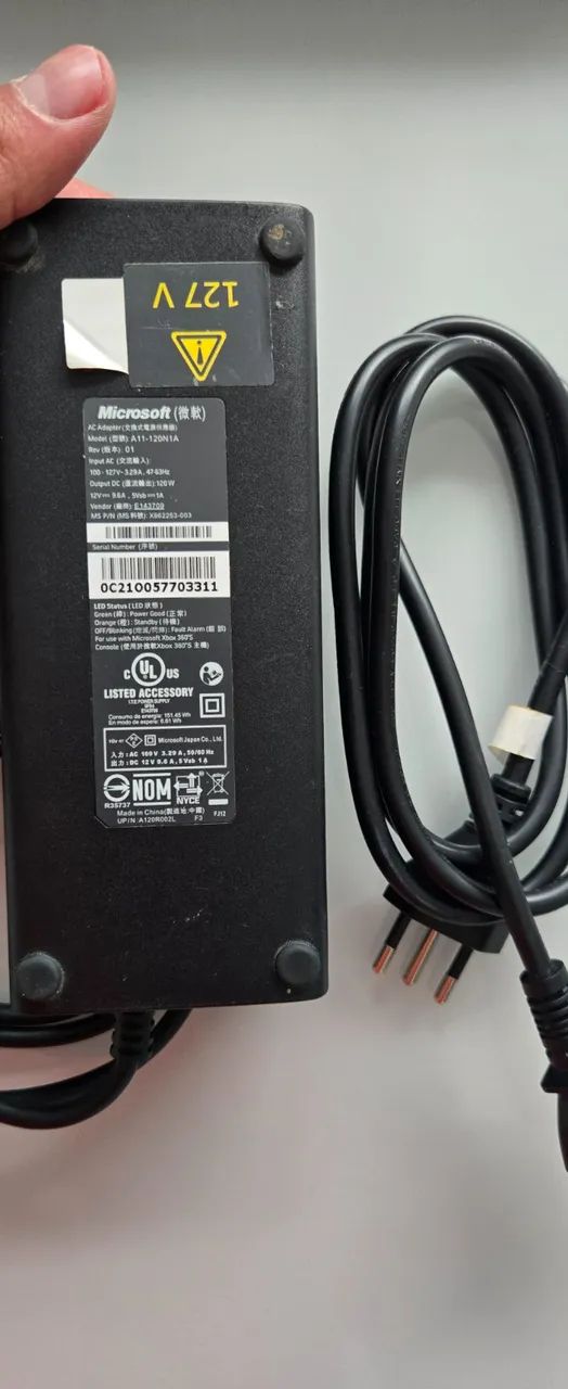 Fonte Original Xbox 360 110V - Funcionando Perfeitamente - Foto 2