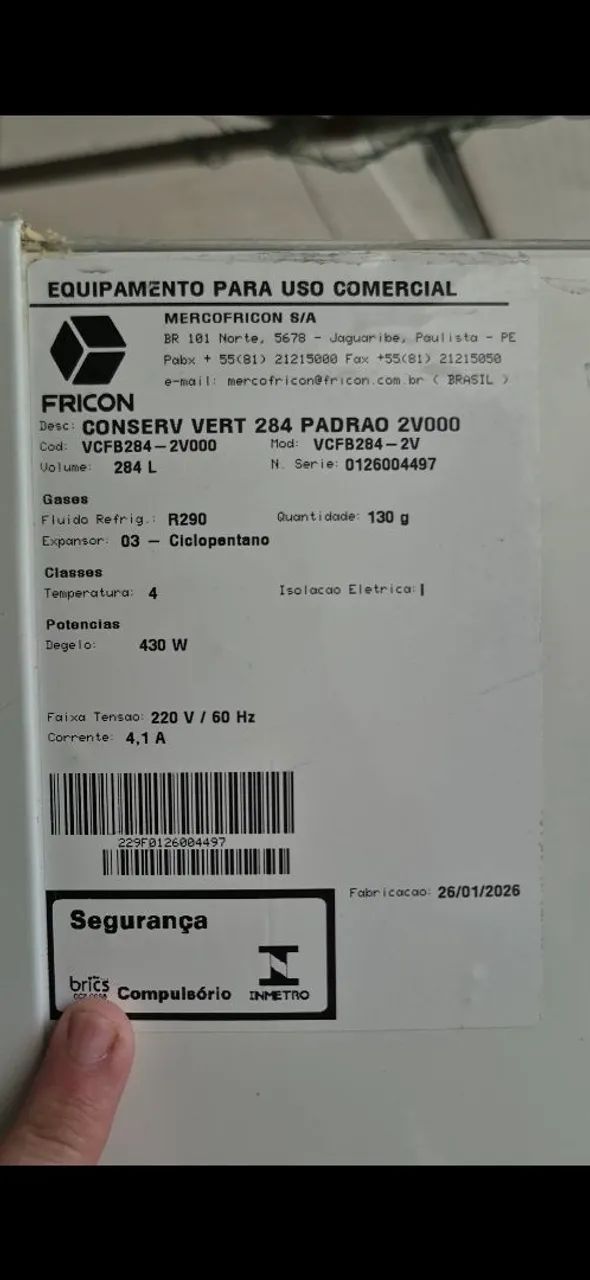 Freezer Vertical expositor Fricon -Novo - Foto 3