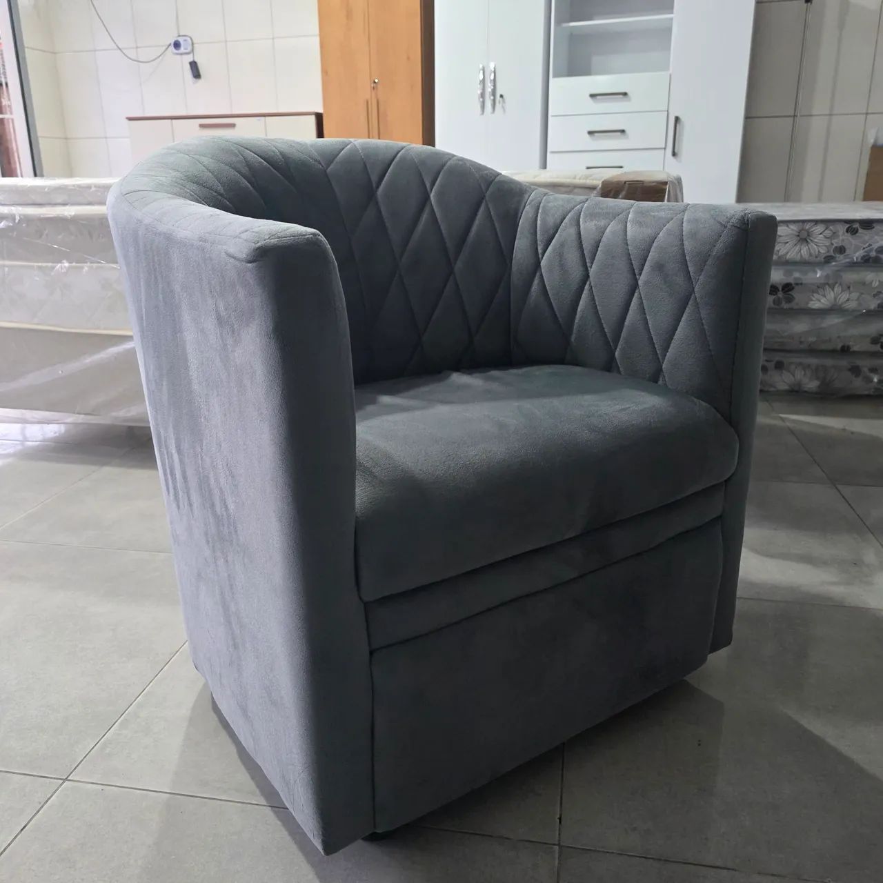 Poltrona chinesa cinza Nova com entrega  - Foto 5