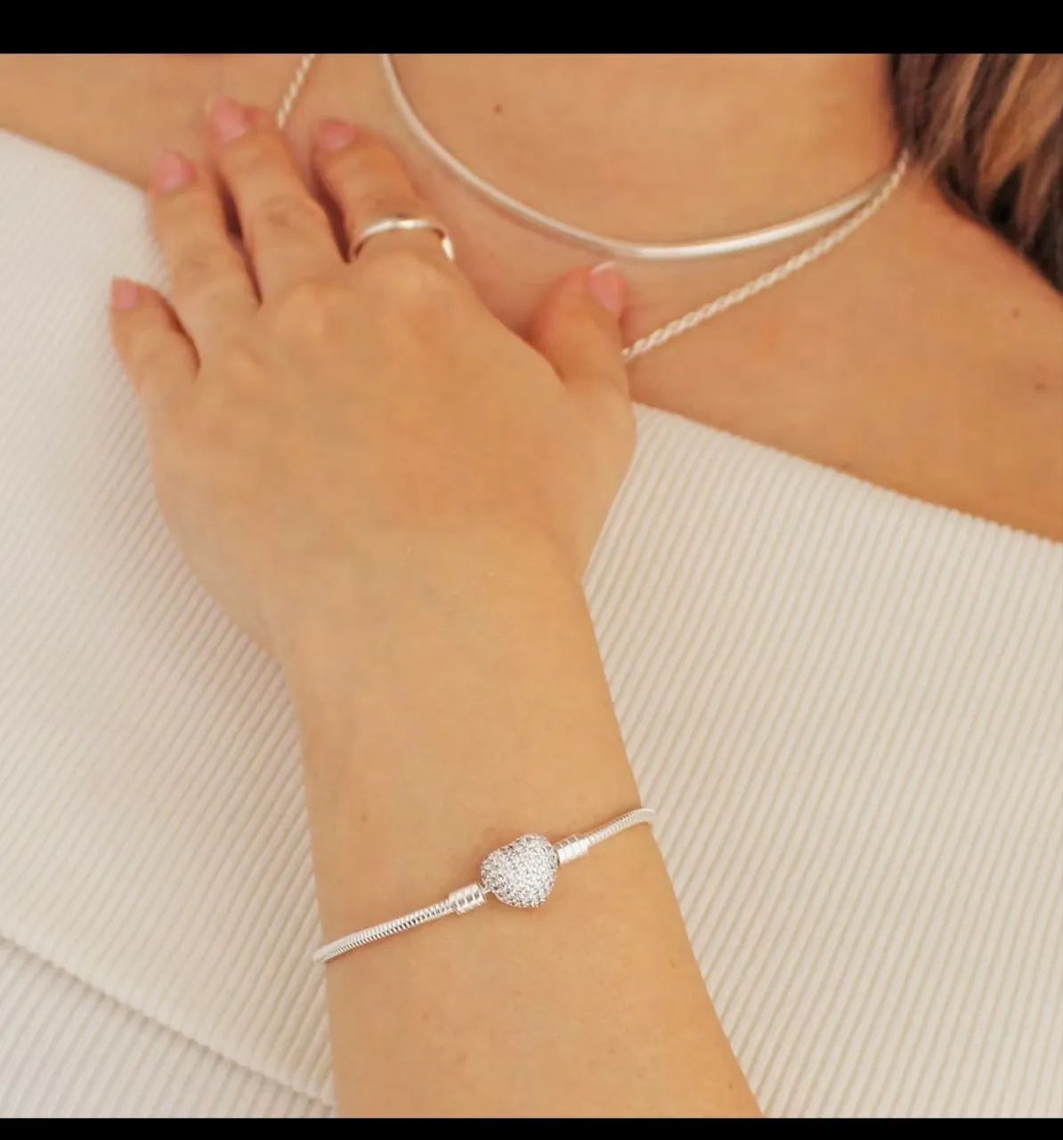 PULSEIRA PANDORA TODA EM PRATA 925 - Foto 3