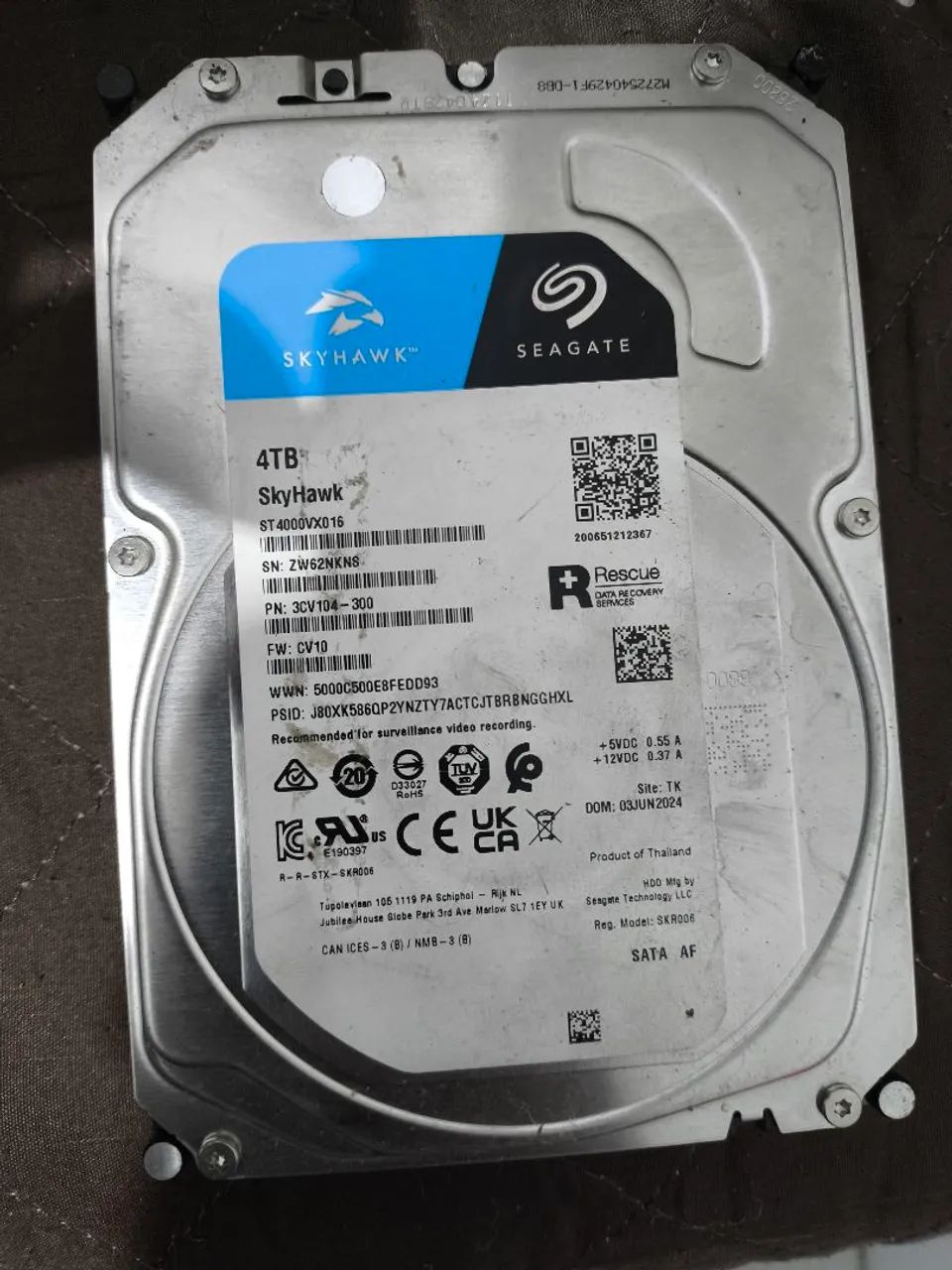 HDD Seagate skyhawk 4TB