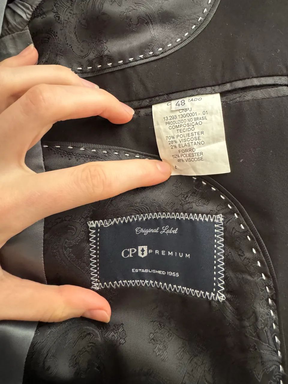 Terno masculino preto Casa Prado Premium Calça 42 Blazer 48 - Foto 3