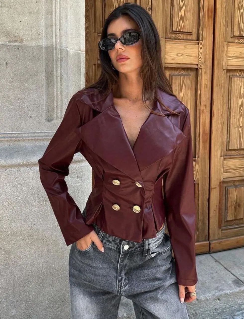 Jaqueta vinho courino ( m) lindaaa!!