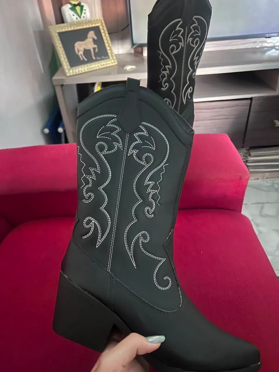 Bota Country Feminina Preta 