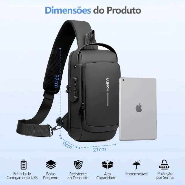 Pochete Masculina Impermeável - Foto 3