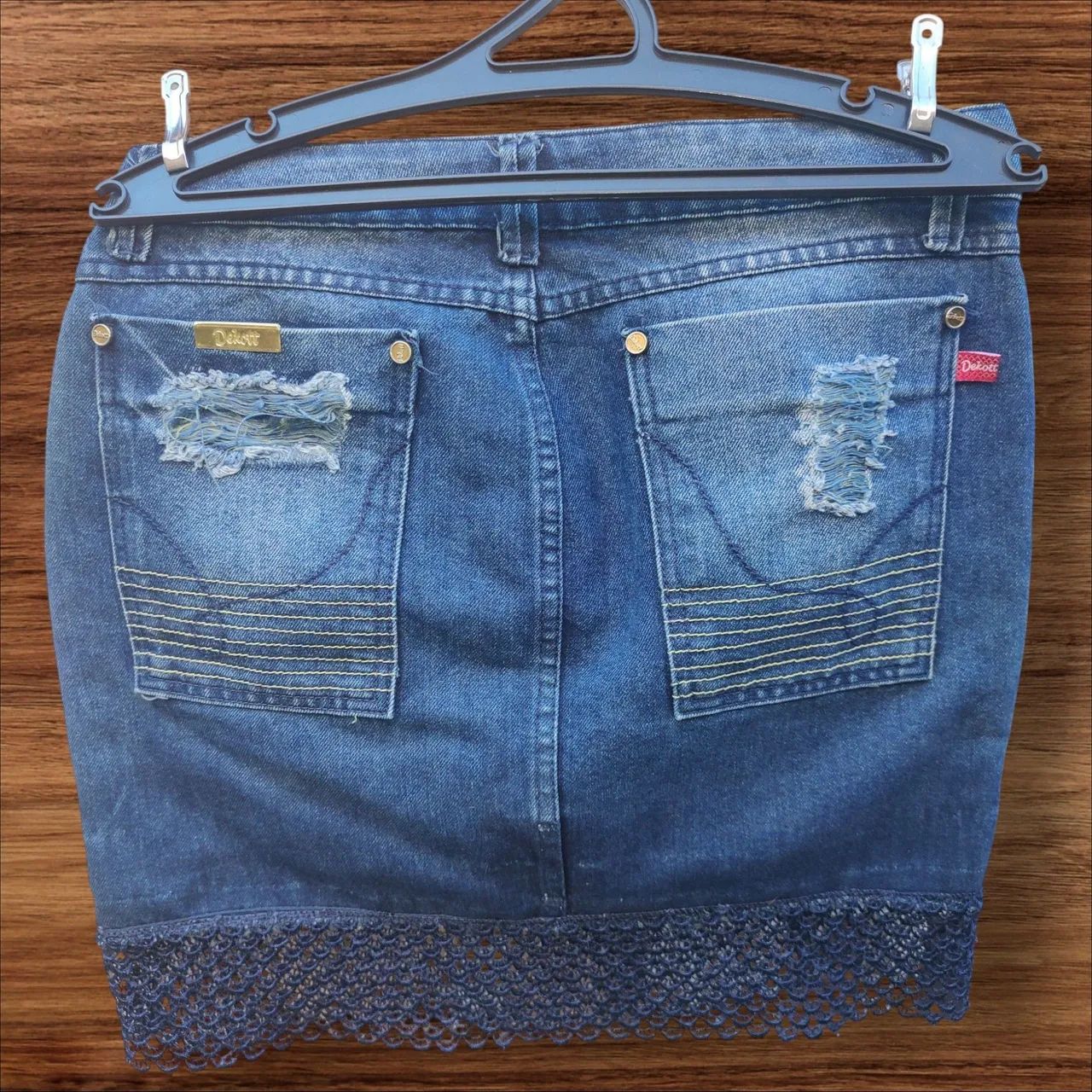Saia jeans com renda gripir - Foto 3