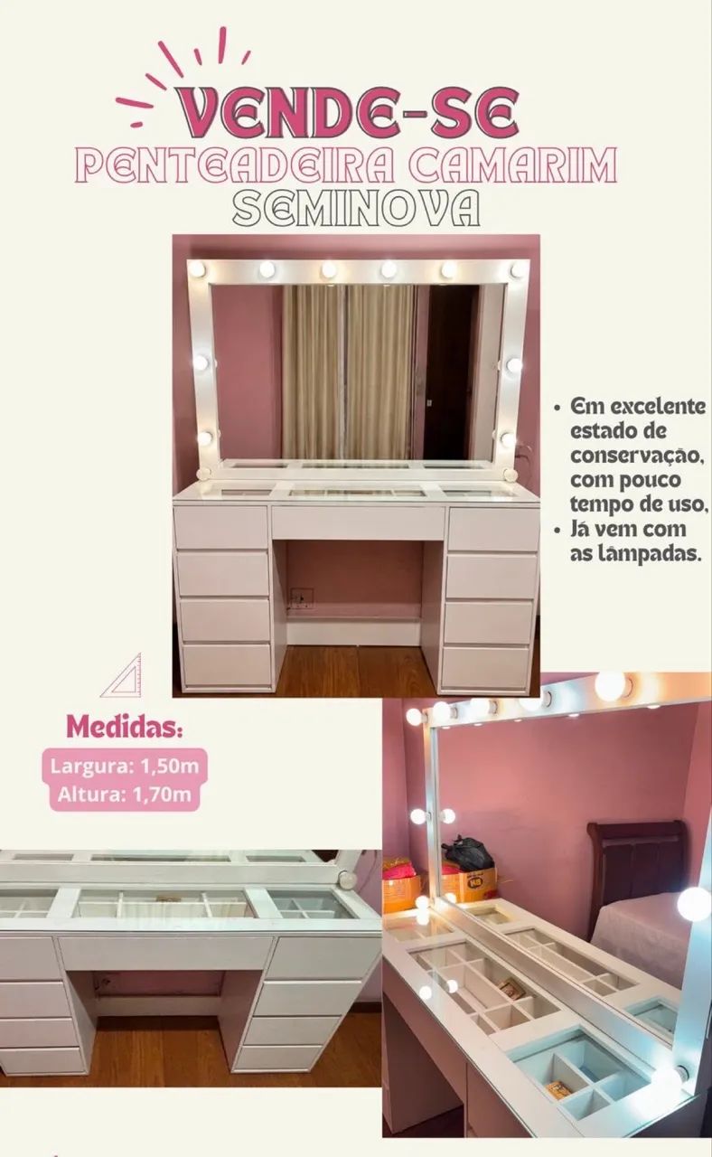 PENTEADEIRA CAMARIM SEMI NOVA