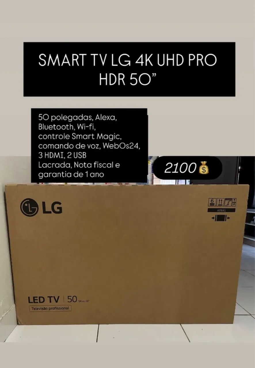 Smart TV LG 50 Polegadas  4K - Nova - NF - Garantia