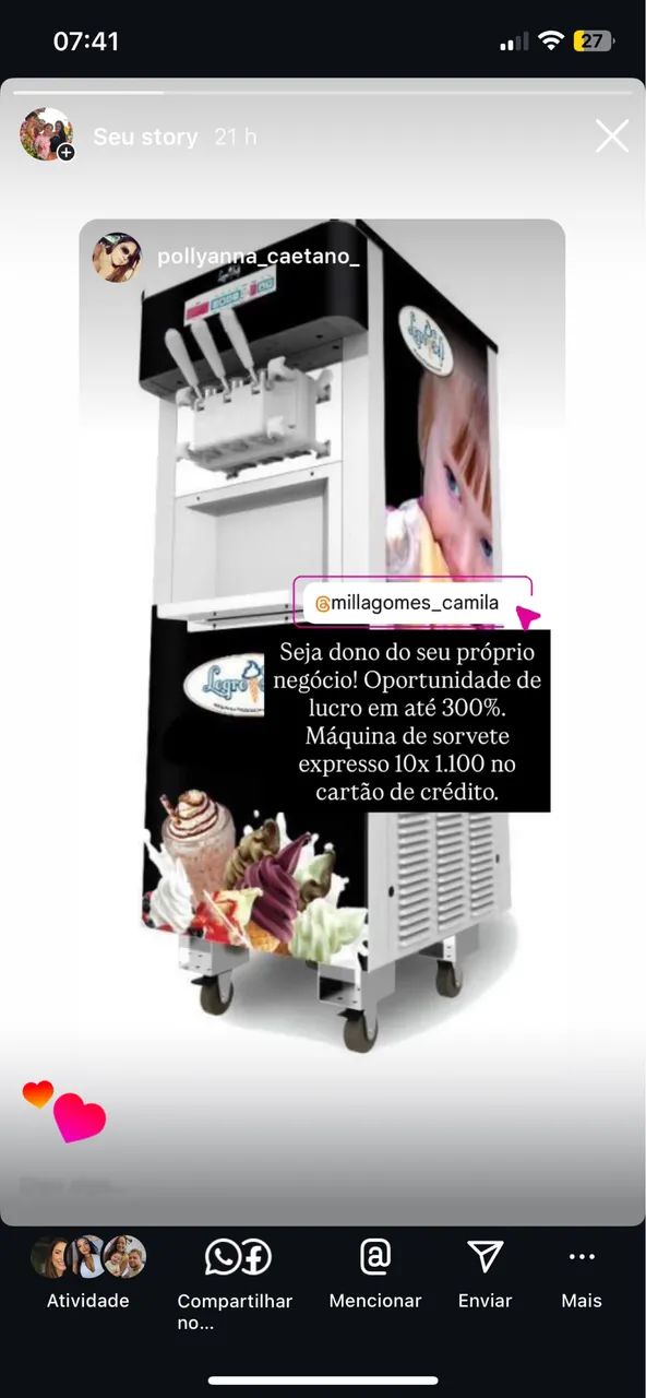 Máquina de sorvete expresso