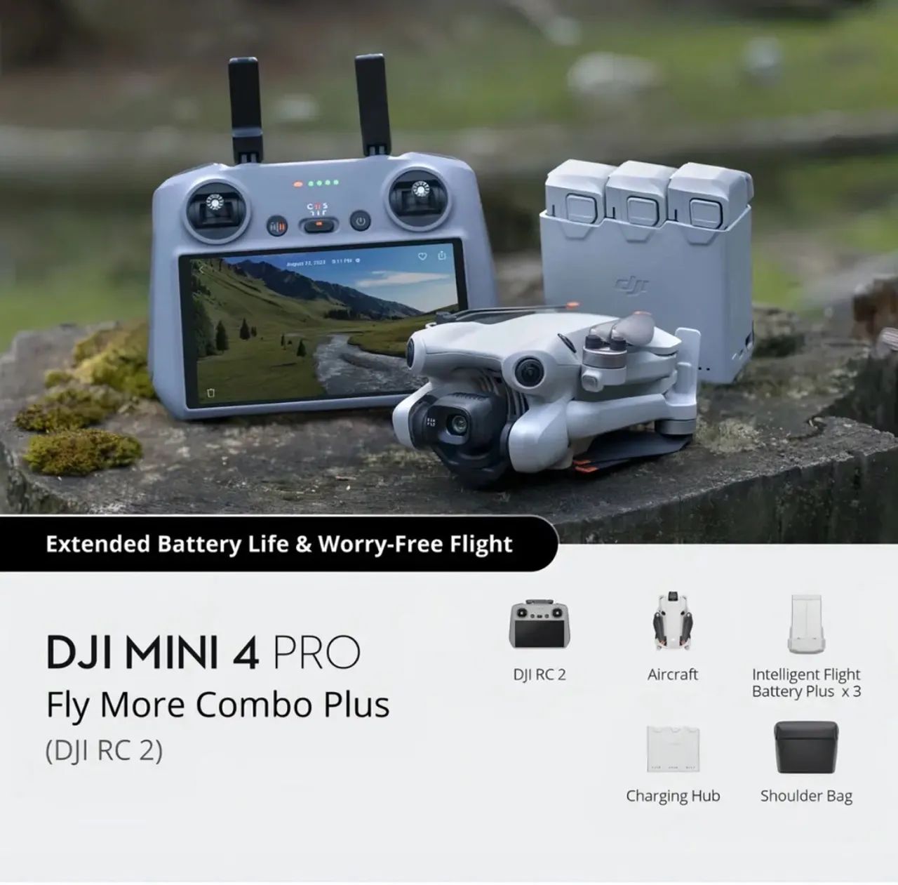 Dji Mini 4 Pro Combo Plus -com Tela -camera 4k Cor Cinza