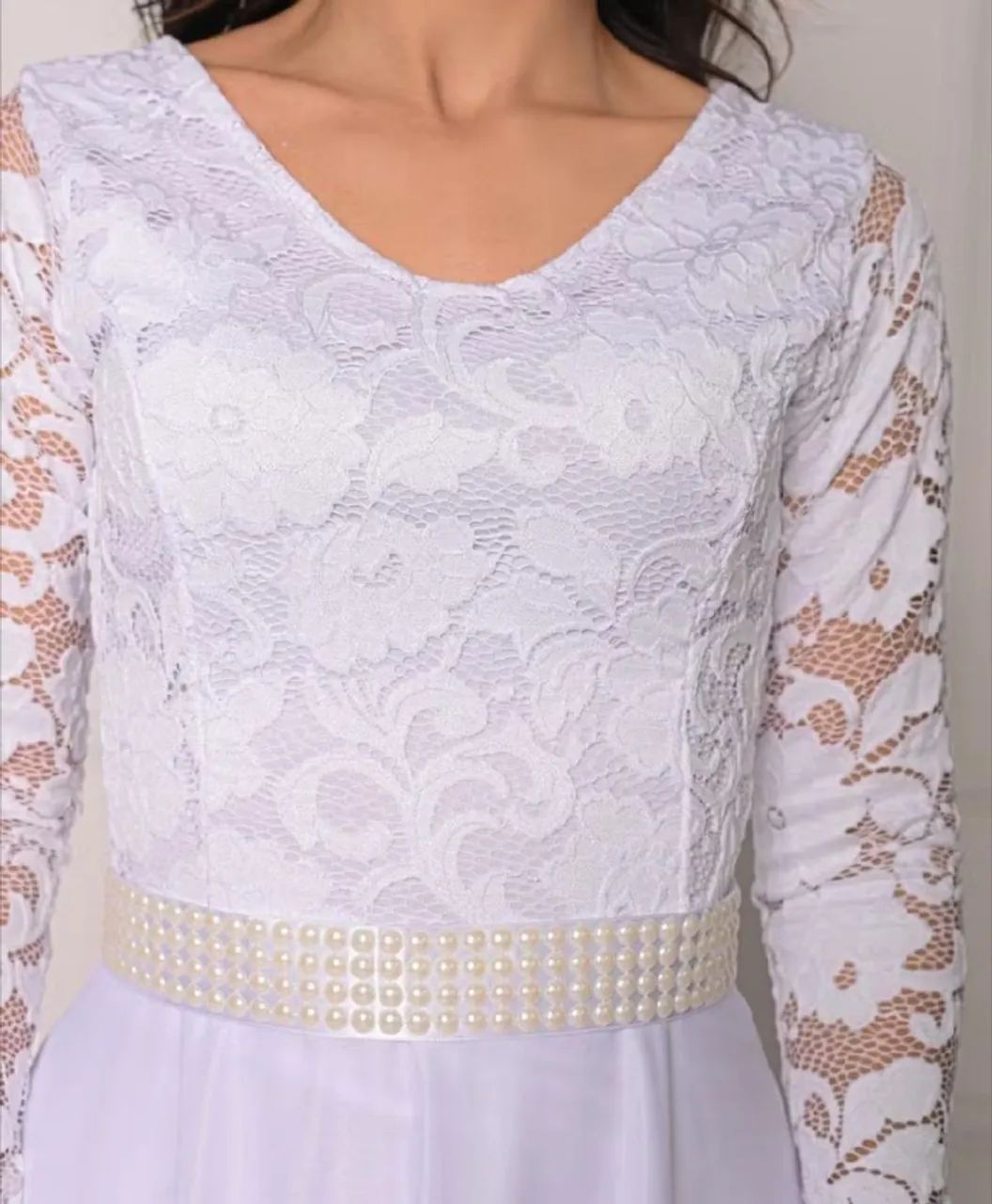 Vestido de casamento - Branco com renda  - Foto 4