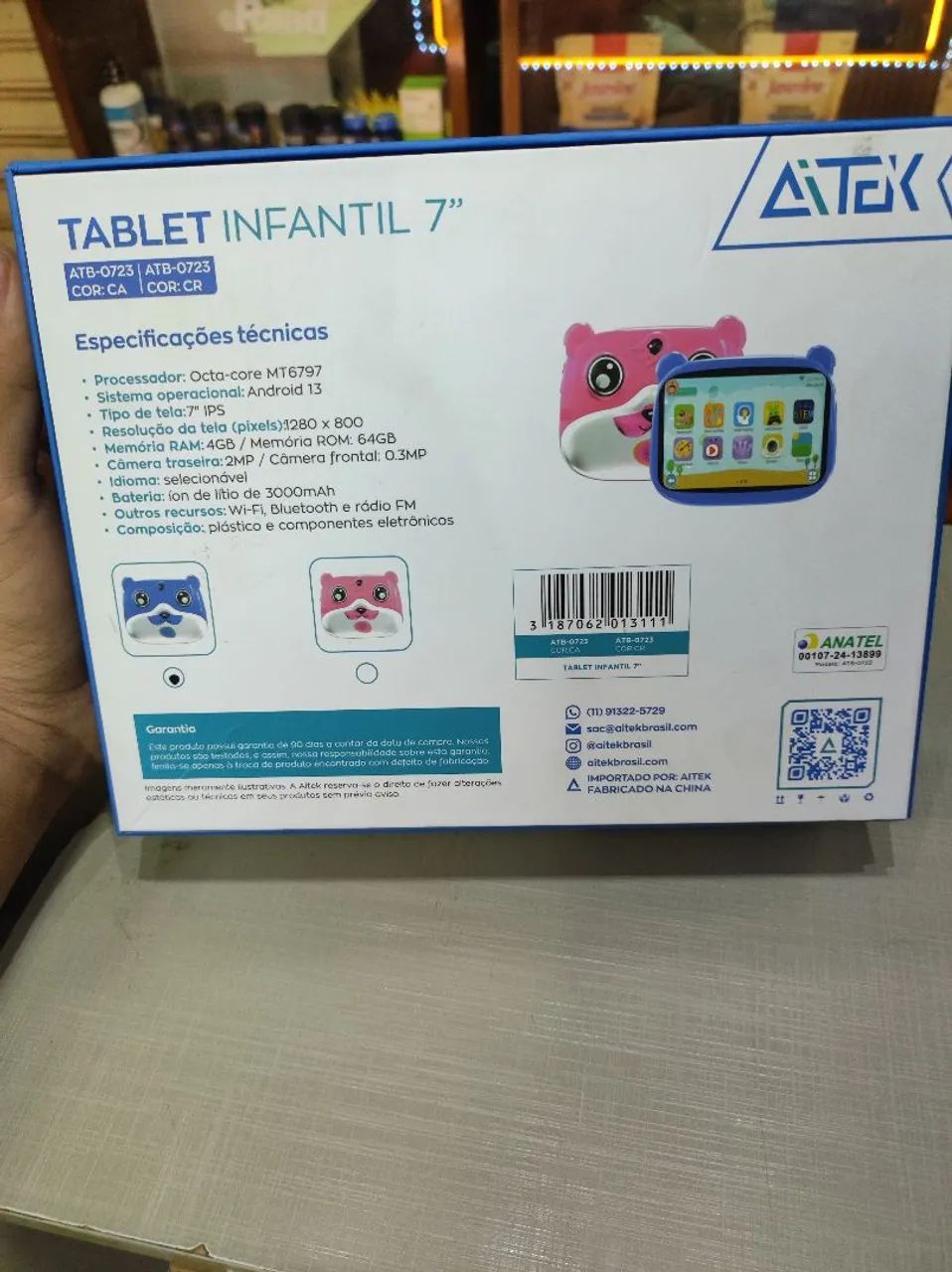 Tablet Infantil 64gb cor rosa Aitek com carregador  - Foto 2