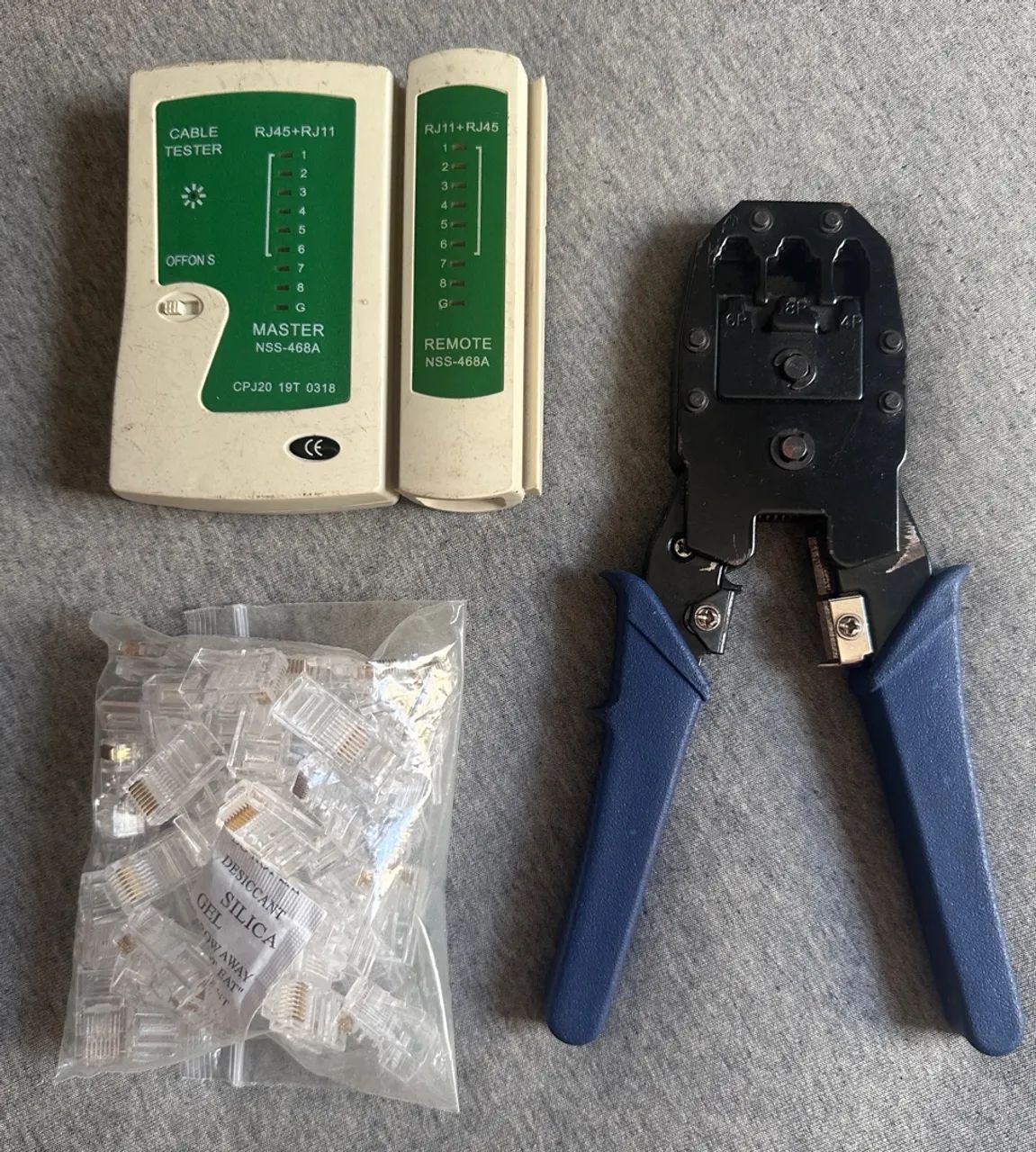 Kit alicate crimpar rj45 + teste com pontas.