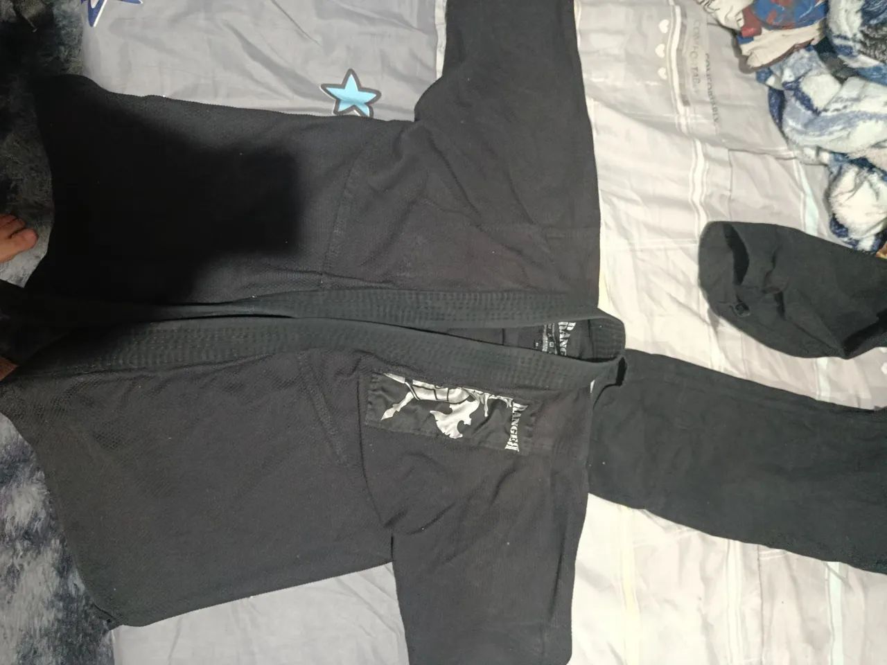 KIMONO DE JIU-JITSU PRETO TRANÇADO A1 - Foto 2