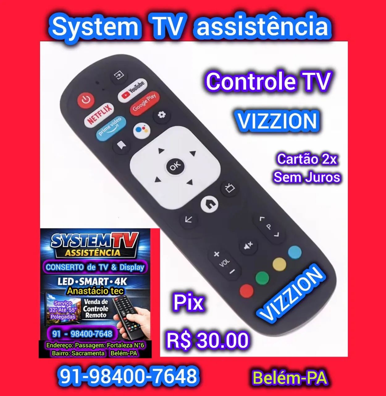 Controle TV VIZZION