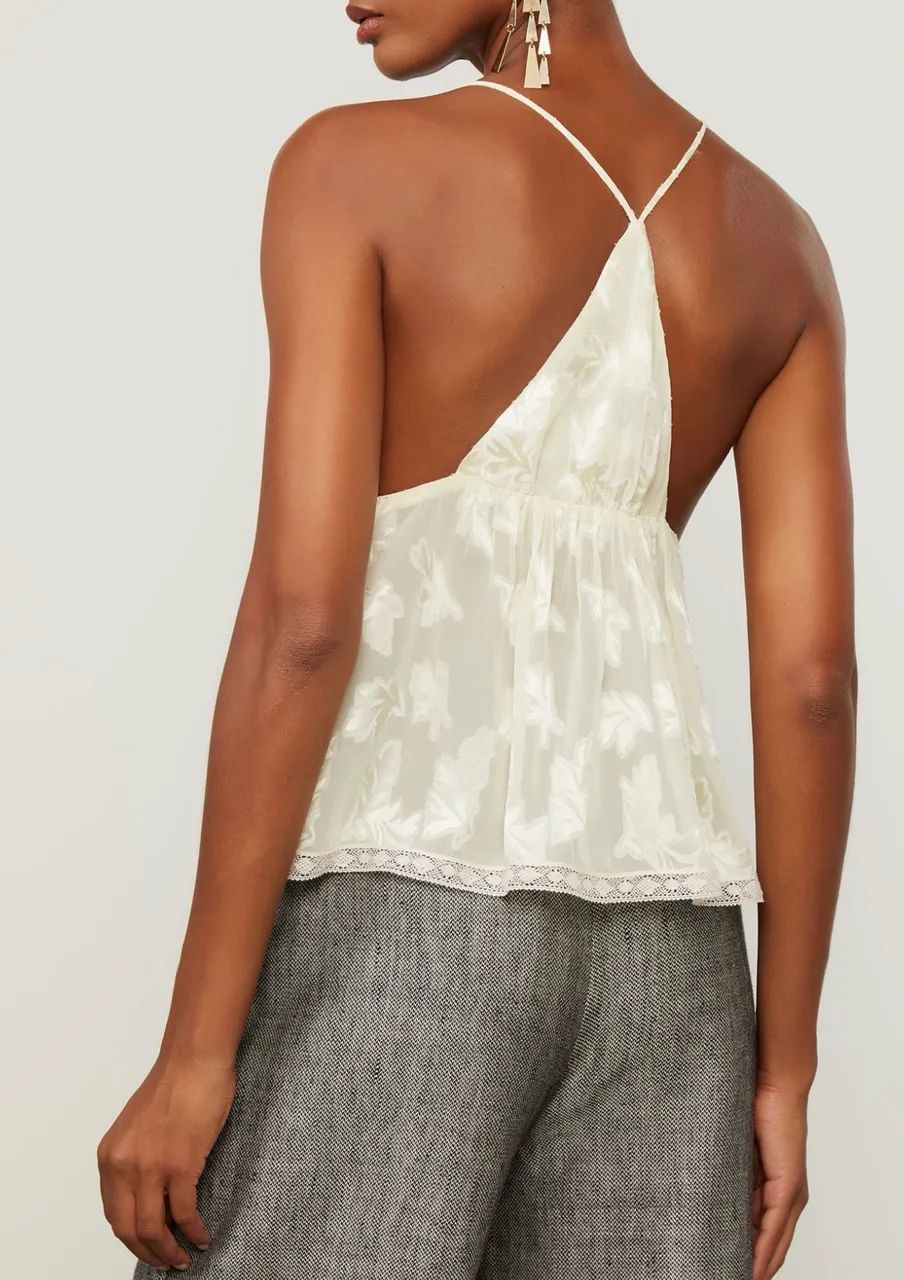 Top De Jacquard Peplum Bege - Animale  - Foto 4