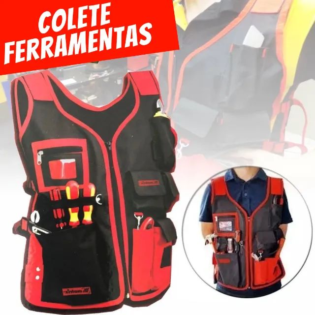 Colete Multiuso Porta Ferramenta MTX 600mm - 7 Bolsos Divisões _ FE16 - Foto 3