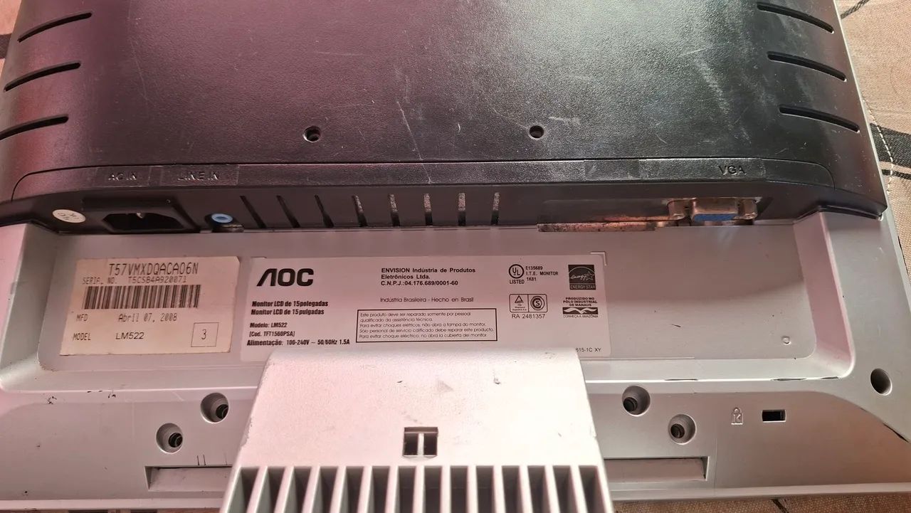 Monitor AOC LCD 15 polegadas  - Foto 2