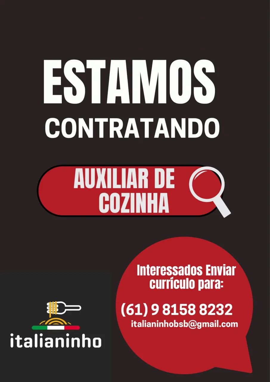 Auxiliar cozinha - jardim botânico 