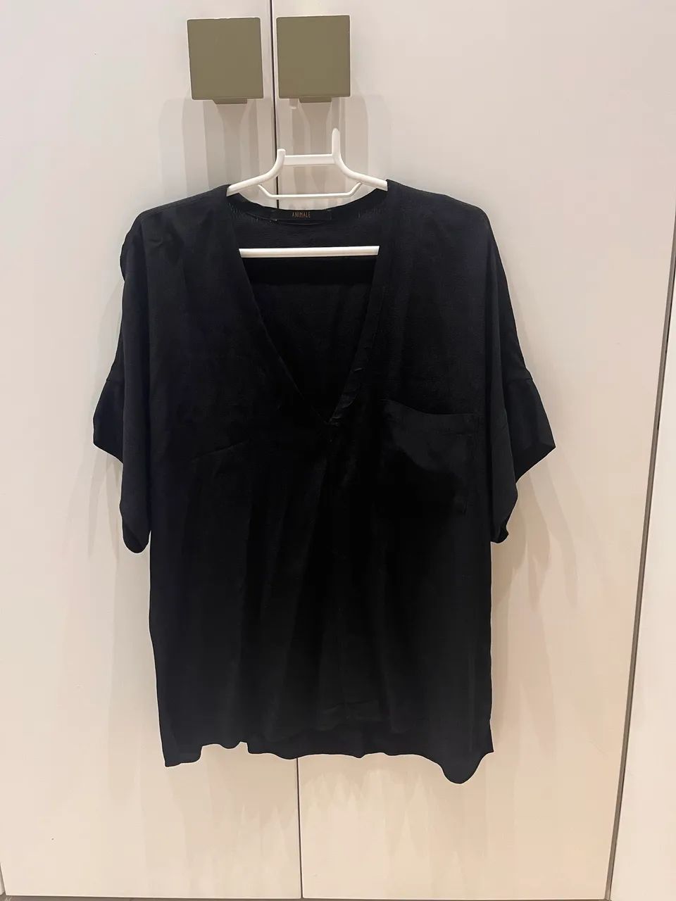 Blusa preta em crepe Animale TAM G