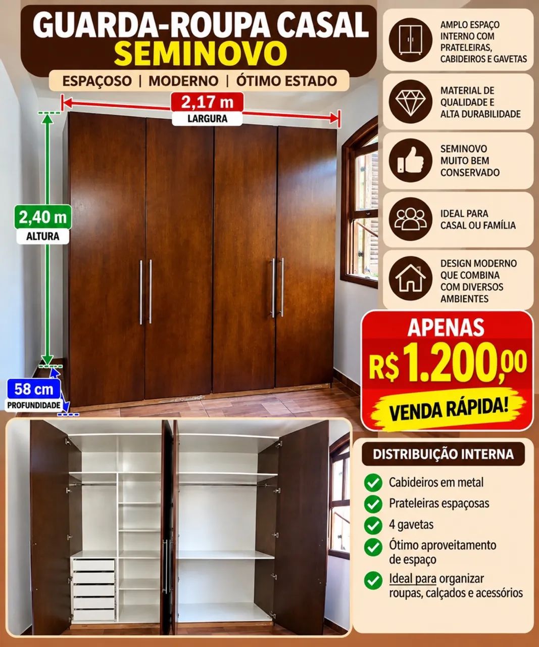 Móveis rústicos conservados e de excelente qualidade. - Foto 5