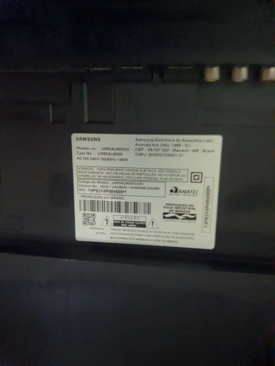 Tv Led 50 Polegadas Un50Au8000g pra consertar.Liga Nada, Leiam. - Foto 4