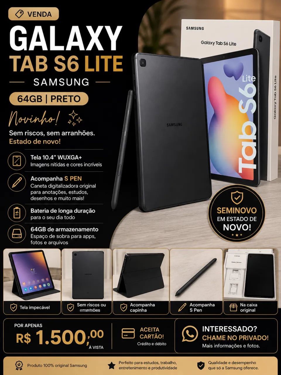 Vende se tablet samsung S6 lite 