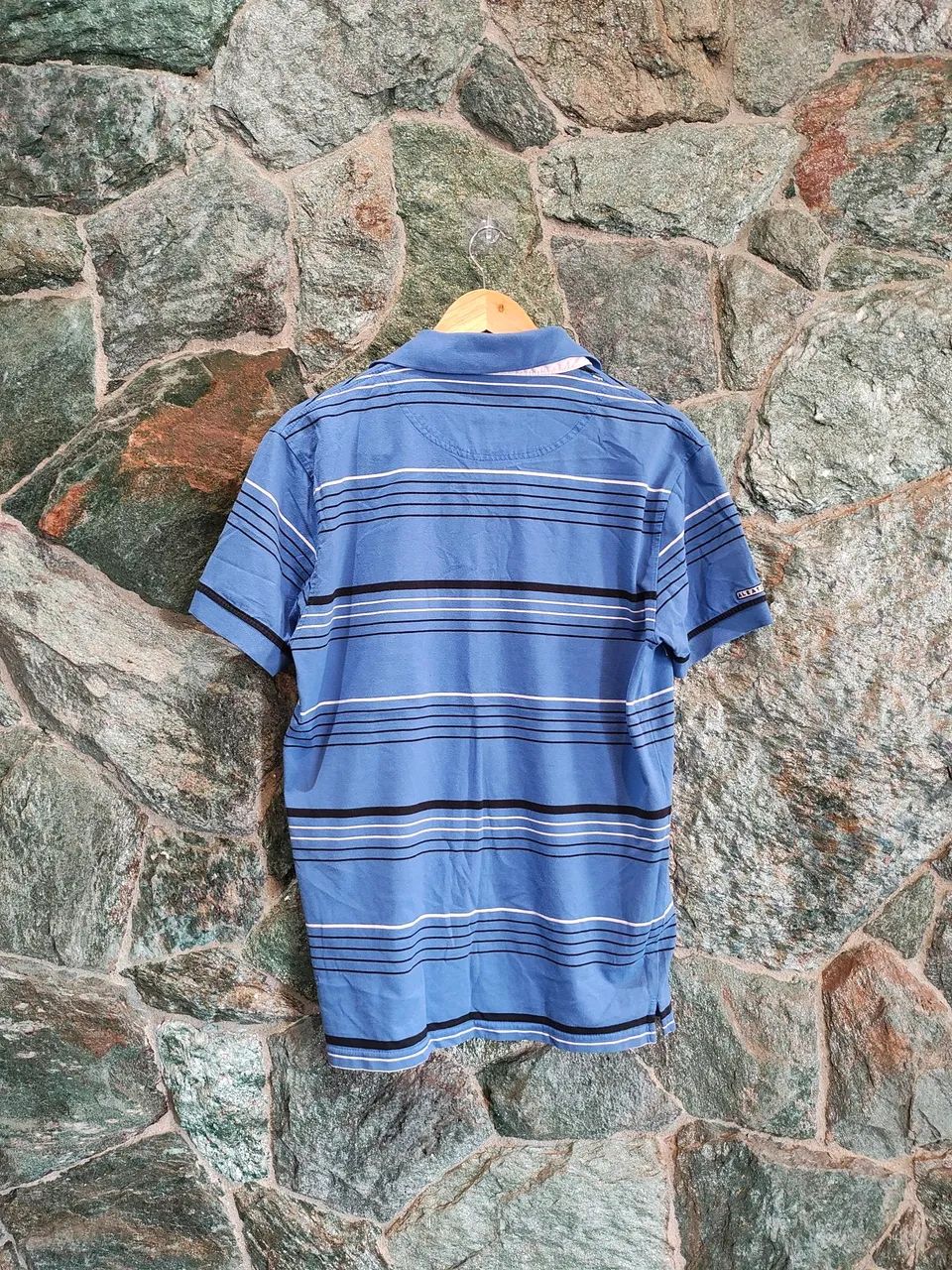 Camiseta Polo Aleatory Listrada Azul G - Foto 3